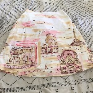 Valerie Steven’s print skirt my. White w/pink